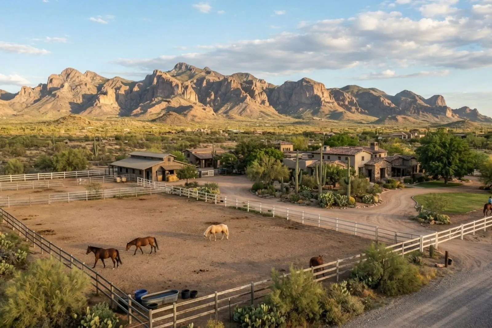 Horse property in Waddell, Arizona, with desert mountains in the distance